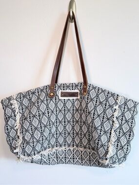 Myra Bag Achromic Weekender Bag XL Travel Woven Boho Bohemian Fringe